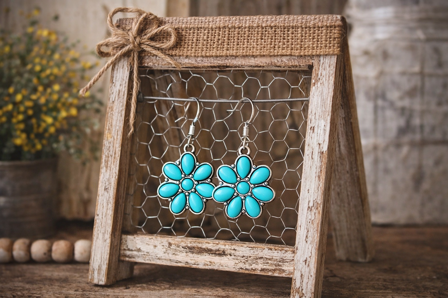 Turquoise Bloom Drop Earrings